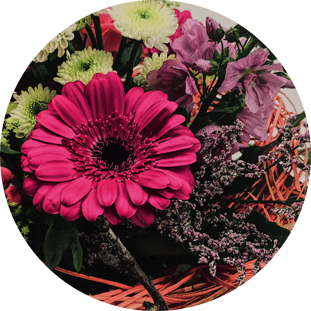 Blumenarrangement Klotzsche. Detailbild.