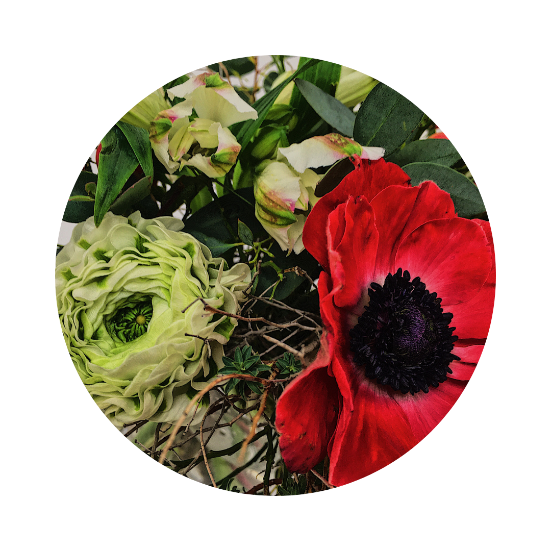 Blumenstrauß Fr. Meissner aus Opitzsch. Detailbild.