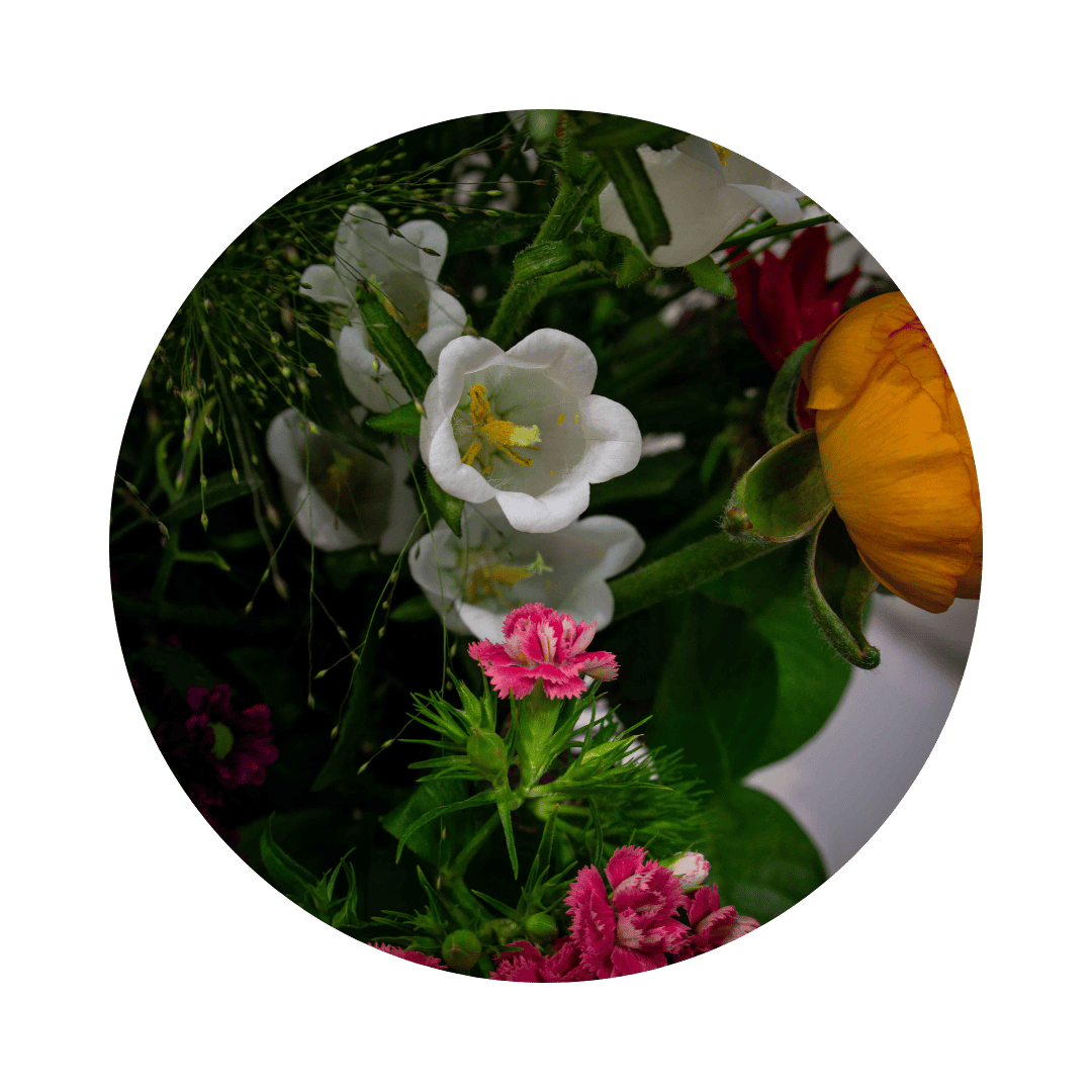 Blumenstrauß Sylvia Plauen. Detailbild Eustoma.