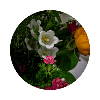 Blumenstrauß Sylvia Plauen. Detailbild Eustoma.