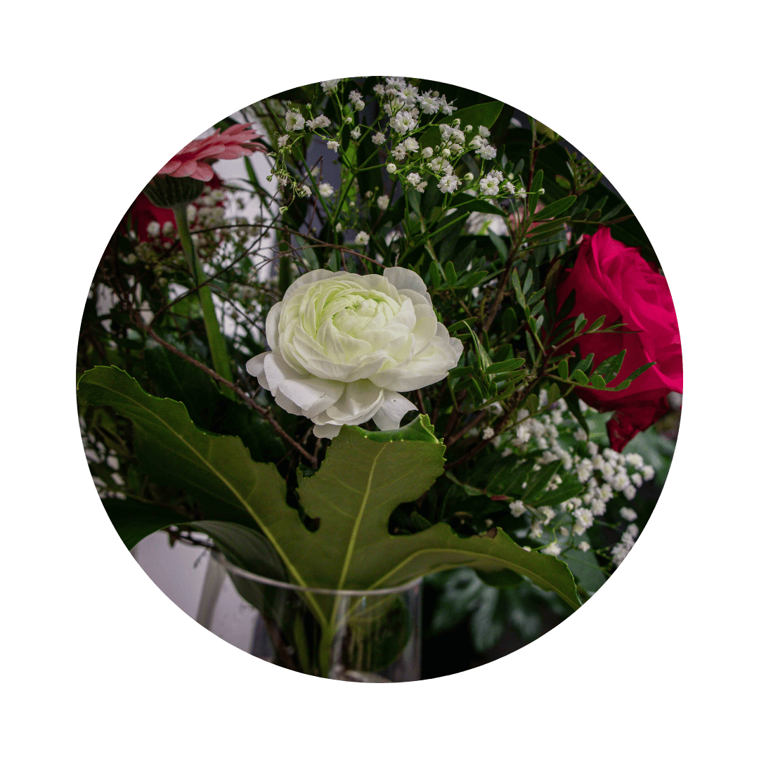 Blumenstrauß Franzi Zschiedge. Detailbild Ranunkel.
